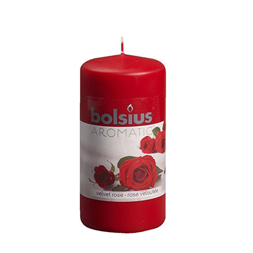 Bolsius Aromatic Pillar Candle  - 120/60, Velvet Rose