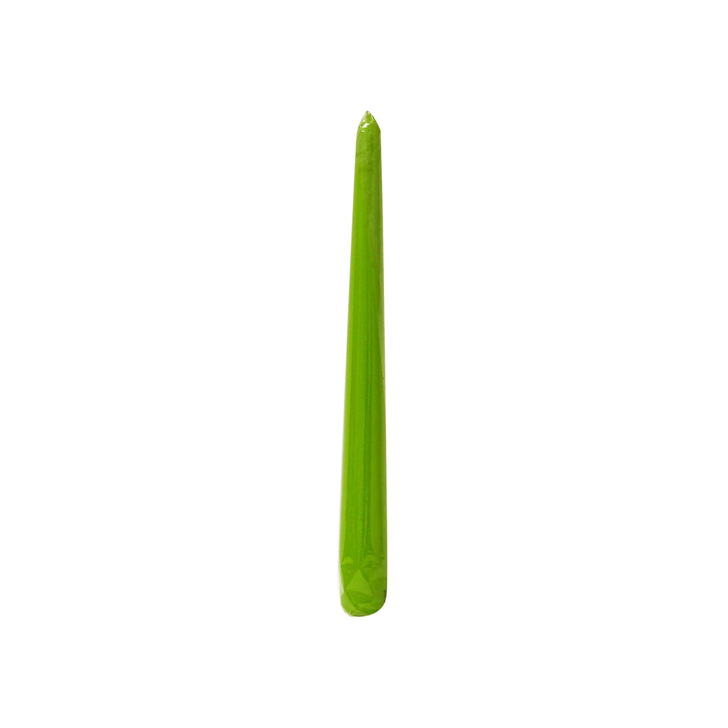 Bolsius Tapered Candles Individually Wrapped in Cello, 24.5 x 2.4cm - Lime Green, per Piece.