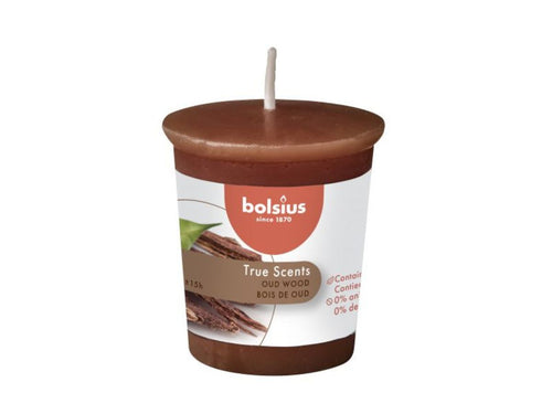 Bolsius True Scents Votive Candle, 53/45mm - Oud Wood.