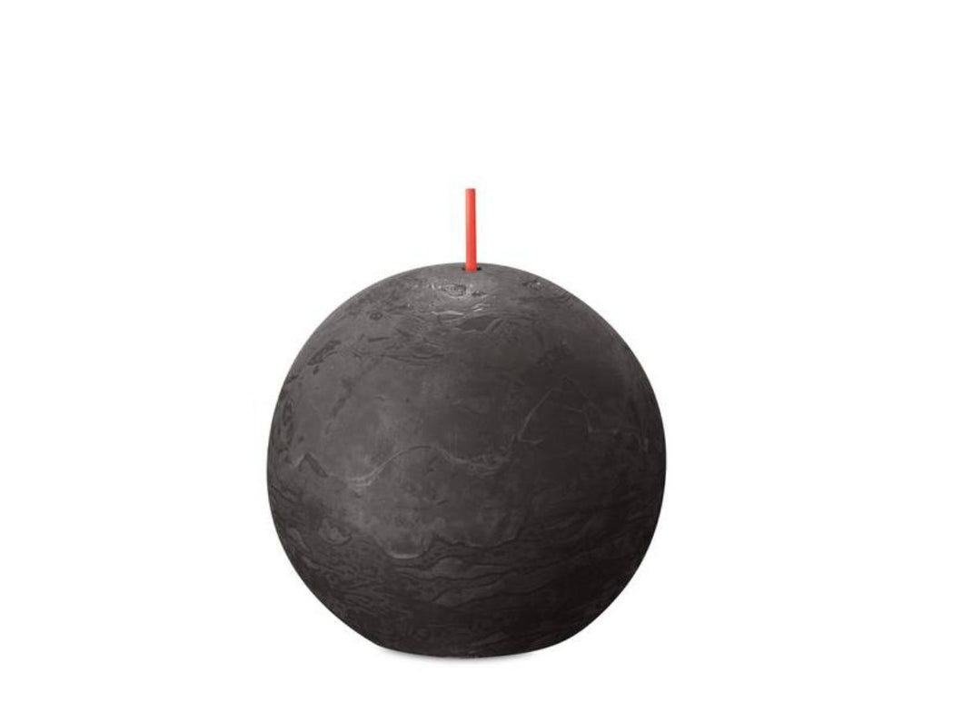 Bolsius Shine Rustic Ball Candles Small, Stormy Grey - 76mm.