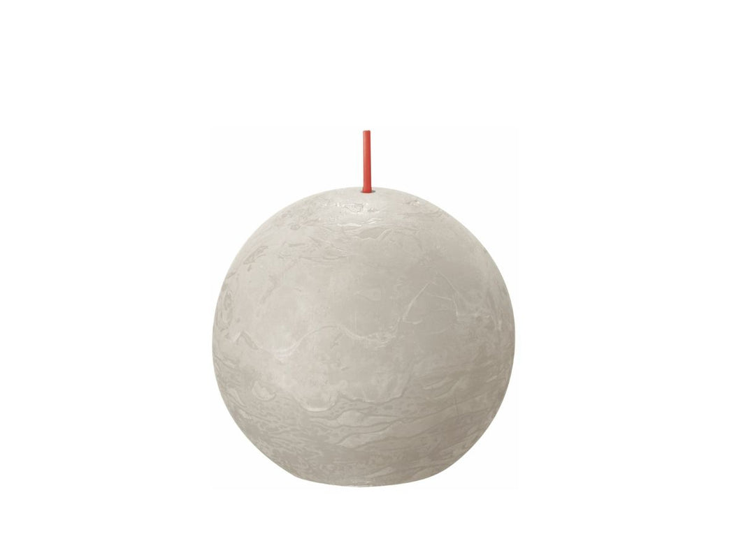 Bolsius Shine Rustic Ball Candles Small, Sandy Grey - 76mm