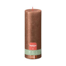 Load image into Gallery viewer, Bolsius Shimmer Special Rustic Pillar Candle, Copper - 190/68mm.

