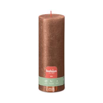 Bolsius Shimmer Special Rustic Pillar Candle, Copper - 190/68mm.