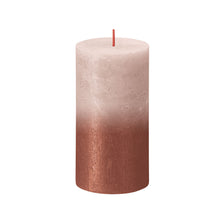 Load image into Gallery viewer, Bolsius Sunset Rustics Medium Pillar Candle, Misty Pink + Amber - 130/68mm.
