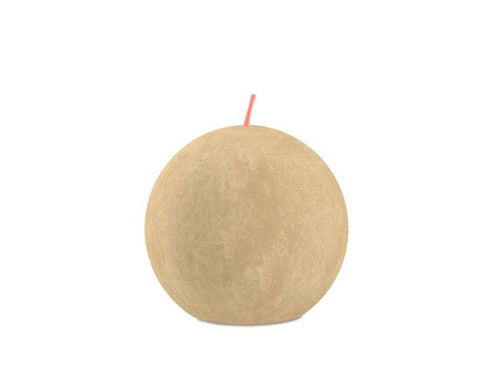 Bolsius Shine Rustic Ball Candles Small, Oat Beige - 76mm.