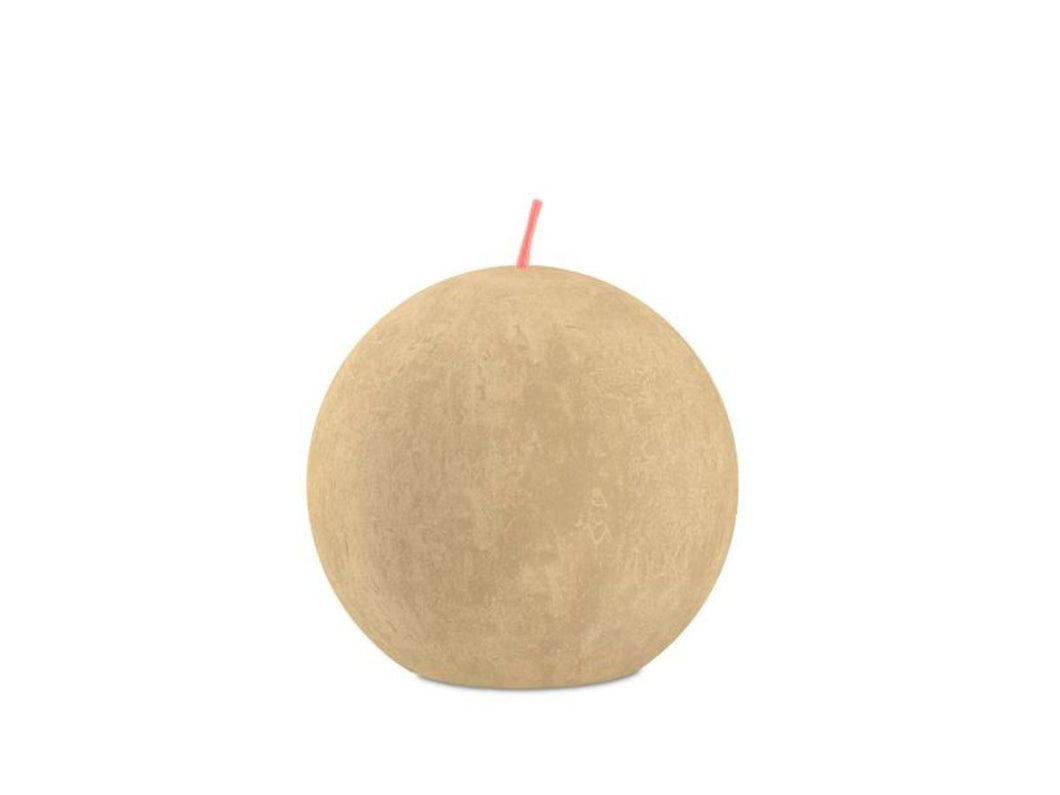 Bolsius Shine Rustic Ball Candles Small, Oat Beige - 76mm.