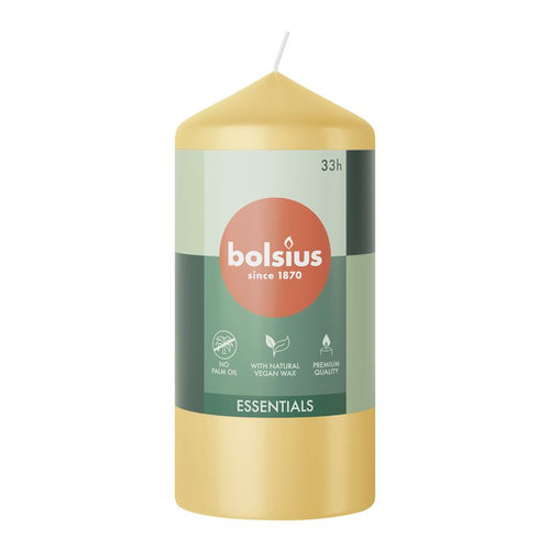 Bolsius Essentials Unscented Pillar Candle 120/58mm - Oat Beige.