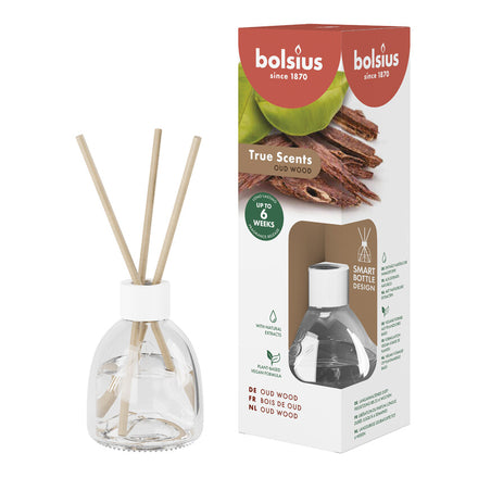 Bolsius True Scents Fragrance Diffuser Sticks, 60ml - Oud Wood.