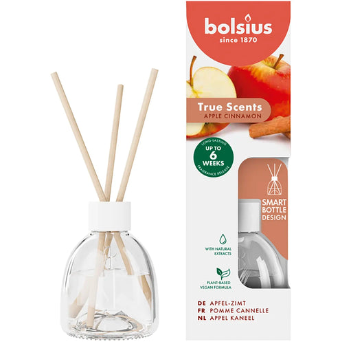 Bolsius True Scents Fragrance Diffuser Sticks, 60ml - Apple Cinnamon.
