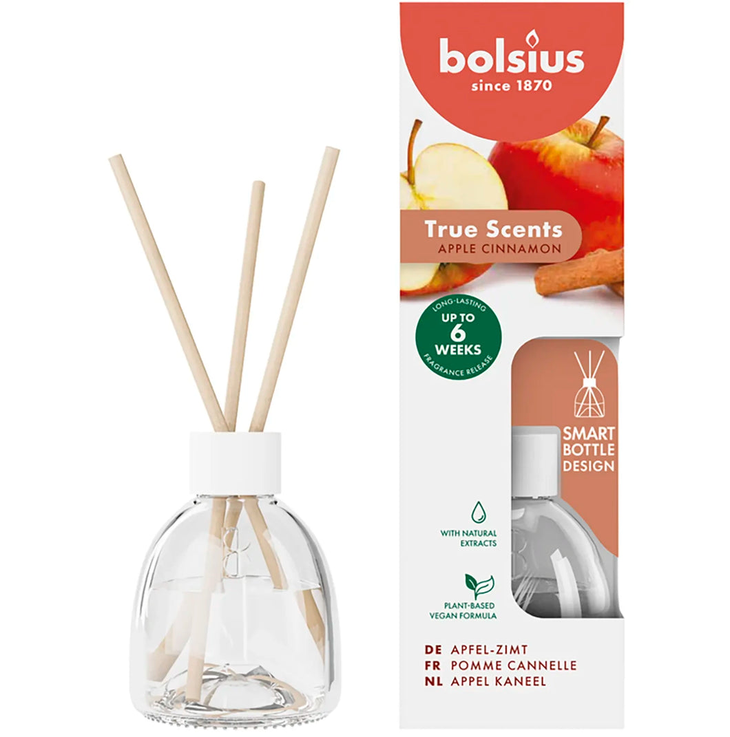 Bolsius True Scents Fragrance Diffuser Sticks, 60ml - Apple Cinnamon.