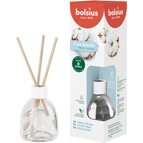 Bolsius True Scents Fragrance Diffuser Sticks, 60ml - Fresh Cotton.