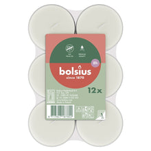 Load image into Gallery viewer, Bolsius Maxi Tealight Pack of 12 Candles - 8-hour Burn Time, Transparent Cup, top view.
