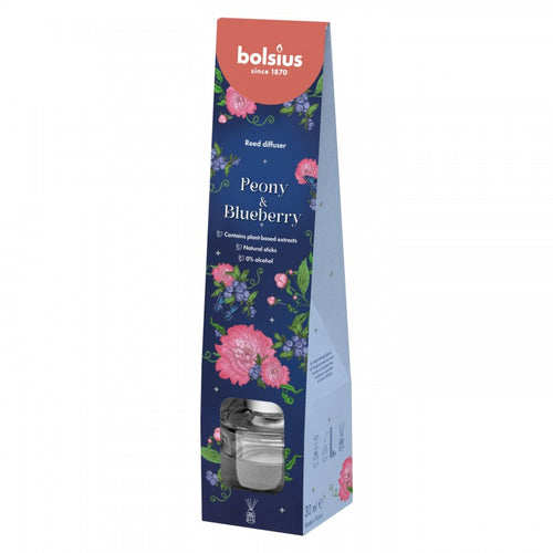 Bolsius Fragrance Diffuser Sticks, 30ml - Peony & Blueberry.