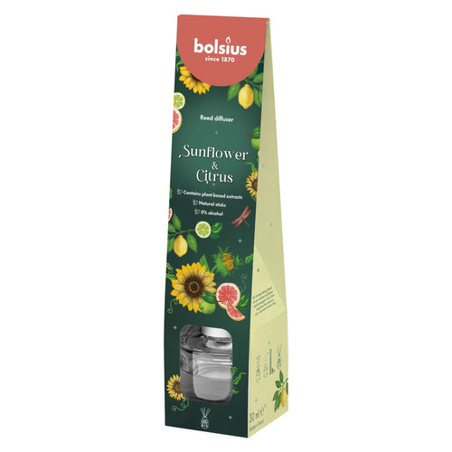 Bolsius Fragrance Diffuser Sticks, 30ml - Sunflower & Citrus.
