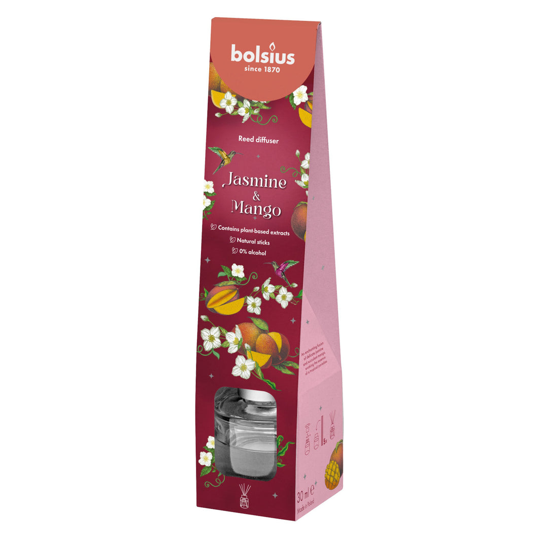 Bolsius Fragrance Diffuser Sticks, 30ml - Jasmine & Mango.