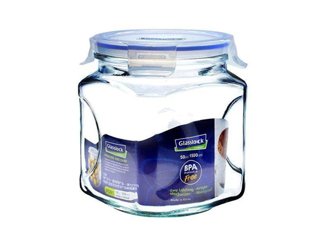 Glass Lock Airtight Glass Food Canister - 1500ml