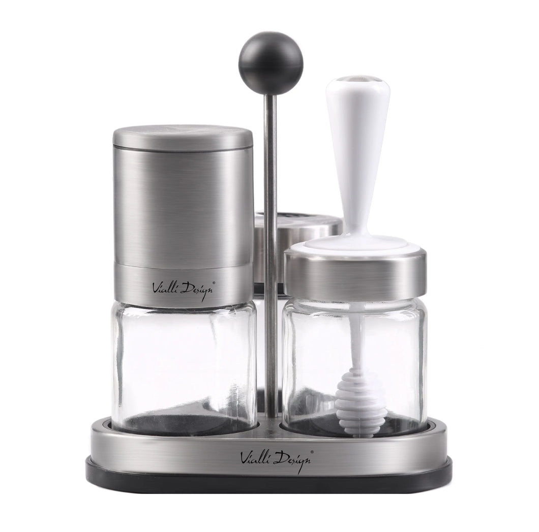 Vialli Design Spice & Honey Dispenser Set Soho, 70ml & 140ml