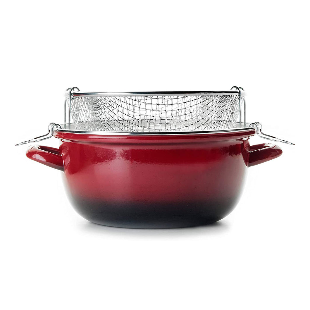 Ibili Volcan Frying Set with Basket & Glass Lid - 24cm, 4.6 Liters