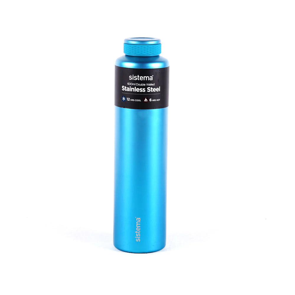 Sistema Chic Stainless Steel Water Bottles, 600ml - Available in Several Colors