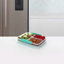Load image into Gallery viewer, Sistema Multi-Split To Go Divided Food Container, 820ml - Transparent &amp; Teal
