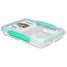 Load image into Gallery viewer, Sistema Multi-Split To Go Divided Food Container, 820ml - Transparent &amp; Teal
