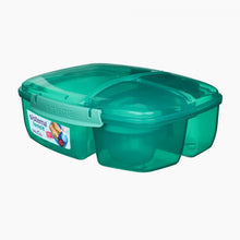 Load image into Gallery viewer, Sistema Lunch Triple Split Food Container with Yogurt Pot - 2L, Teal
