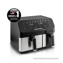 Load image into Gallery viewer, Hamilton Beach Digital Dual Air Fryer Oven with 8-in-1 Cooking Modes - 5.3L + 3.2L, 1700W
