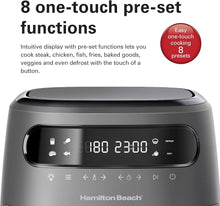 Load image into Gallery viewer, Hamilton Beach Digital Air Fryer View 8L, Large viewing window, 8 presets with dehydrate &amp; defrost, Cook for up to 12 hours from 40°C to 200°C - 1750W, Matte Grey
