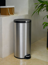 Load image into Gallery viewer, EKO Artistic Stainless Steel Round Step Waste Bin with Soft Close Lid - 30 Liters

