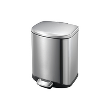 Load image into Gallery viewer, EKO Della Stainless Steel Rectangular Step Waste Bin with Soft Close Lid - 6 Liters
