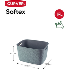 Load image into Gallery viewer, Curver Softex Large Baskets - 19L, 22.1 x 29.2 x 37.9cm, Blue
