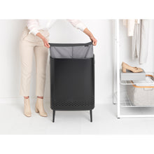 Load image into Gallery viewer, Brabantia Bo Hi Laundry Hamper, 2 x 45 Liters - Matt Black
