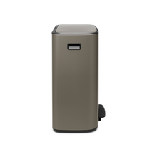 Load image into Gallery viewer, Brabantia Bo Pedal Bin - 60 Liters, Platinum, side view.
