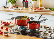 Load image into Gallery viewer, Tefal Tempo Flame Stewpots with Glass Lids, Set of 8
