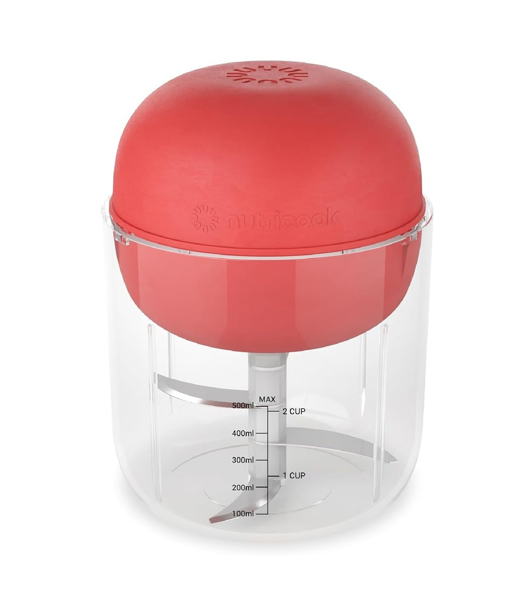 Nutricook Cordless Choppi Food Chopper, 500ml - Red