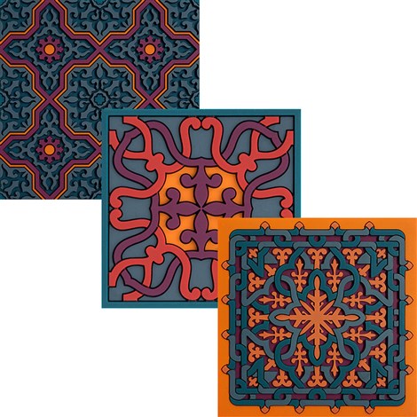 Images D'orient Pack of 6 Coasters, 9 x 9cm - Vagabonde Soie Combo.
