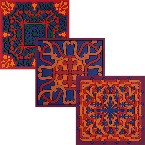 Images D'orient Pack of 6 Coasters, 9 x 9cm - Vagabonde Velours Combo.