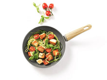 Load image into Gallery viewer, GreenPan Wood-Be Soirée Open Fry Pan - 28cm, filled.
