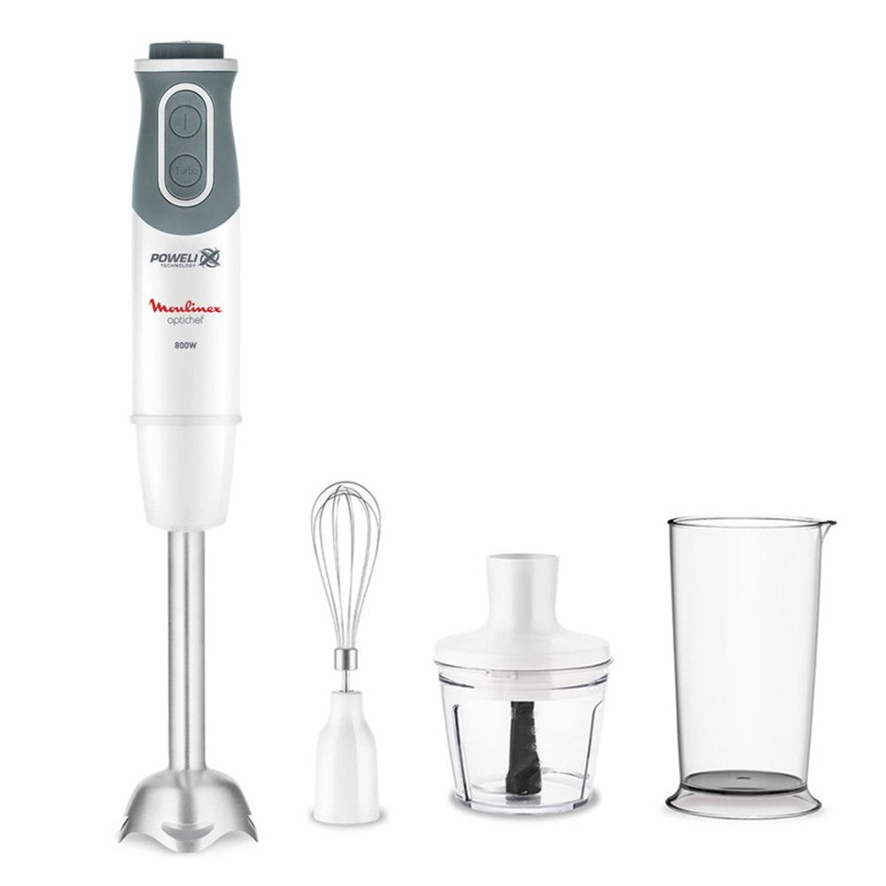 Moulinex OptiChef Hand Blender with 10 Speeds & Accessories - 800W