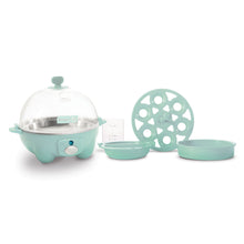 Load image into Gallery viewer, Dash Rapid Egg Cooker: 6 Egg Capacity Electric Egg Cooker, Blue, full set.
