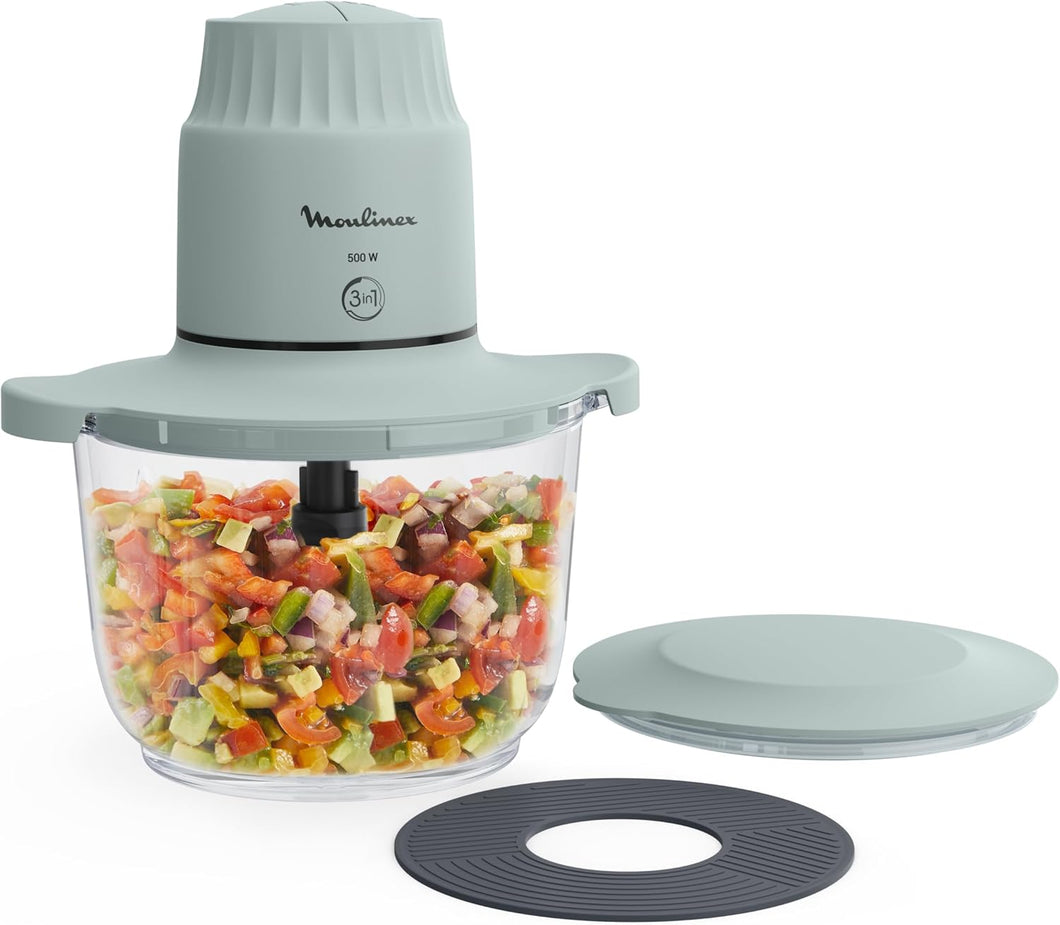 Moulinex Choppeo Mini Chopper, Glass Bowl - 500W, 1 L
