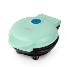 Load image into Gallery viewer, Dash Mini Waffle Maker Machine for Individuals, Paninis, Hash Browns, &amp; Other On the Go Breakfast, Lunch, or Snacks with Easy to Clean, Non-Stick Sides, 4 Inch, Aqua
