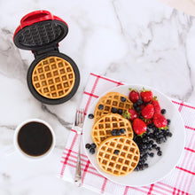 Load image into Gallery viewer, Dash Mini Waffle Maker Machine for Individuals, Paninis, Hash Browns, &amp; Other On the Go Breakfast, Lunch, or Snacks with Easy to Clean, Non-Stick Sides, 4 Inch, Aqua
