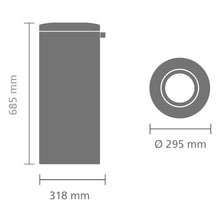 Load image into Gallery viewer, Brabantia Flame Guard Waste Paper Bin, Metal Inner Bucket, 30 Liters - Matt Steel
