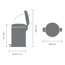 Load image into Gallery viewer, Brabantia New Icon Pedal Bin, 12 Liters - Matt Steel Fingerprint Proof
