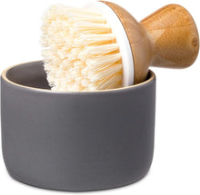 Load image into Gallery viewer, Full Circle Bubble Up Set Soap Dispenser &amp; Dish Brush Set - Bamboo
