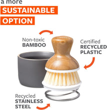 Load image into Gallery viewer, Full Circle Bubble Up Set Soap Dispenser &amp; Dish Brush Set - Bamboo
