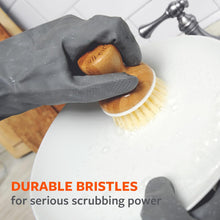 Load image into Gallery viewer, Full Circle Bubble Up Set Soap Dispenser &amp; Dish Brush Set - Bamboo

