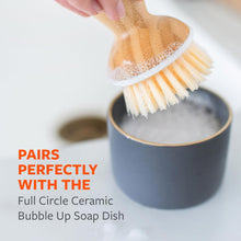 Load image into Gallery viewer, Full Circle Bubble Up Dish Brush - Bamboo
