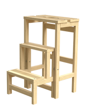 Load image into Gallery viewer, Colombo Ribaltino Wooden Collapsible 3-Step Stool

